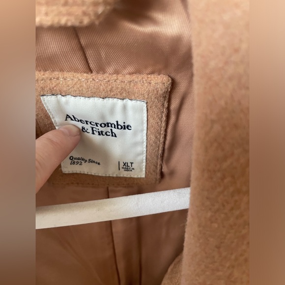 Abercrombie & Fitch Slouchy Wool Dad Coat - Size XL T - Picture 3 of 4